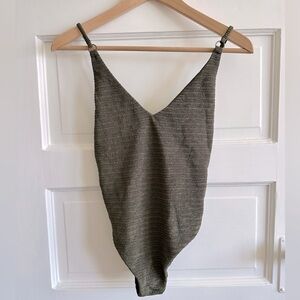 BILLABONG Olive Green Knit Bathing Suit, Sz S‎
